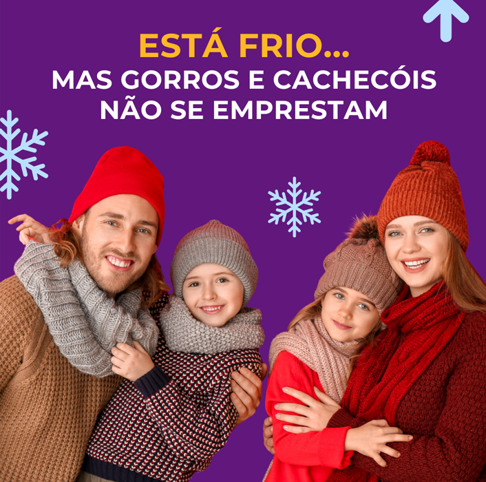 Com o frio, gorros e cachecóis passam a fazer parte do dia a dia 