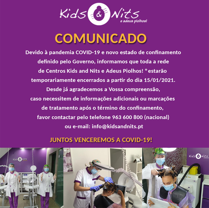 COMUNICADO - KIDS AND NITS E ADEUS PIOLHOS!